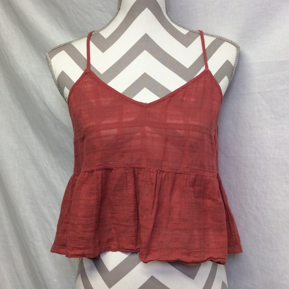 Tokyo Darling Women’s Rust Tank Sheer Top, Sz S